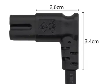 Câble secteur Japon type A sur C7 90° (gauche, droite), VCTFK, homologation : PSE, JET, noir, longueur 1,80m