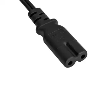 Mains cable Japan type A to C7, 0.75mm², approvals: JET/PSE, VFF, black, length 1.80m