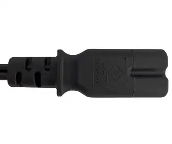 Mains cable Japan type A to C7, 0.75mm², approvals: JET/PSE, VFF, black, length 1.80m