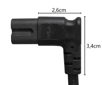Power cable KOREA 2pin to C7 90°, 0.75mm², approval: KC mark (KTL), black, length 1.80m