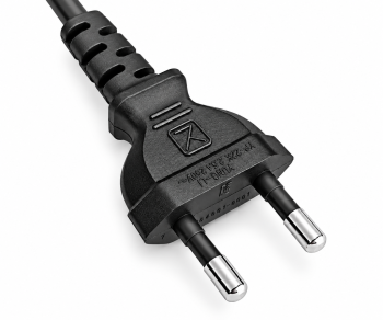 Power cable KOREA 2pin to C7 90°, 0.75mm², approval: KC mark (KTL), black, length 1.80m