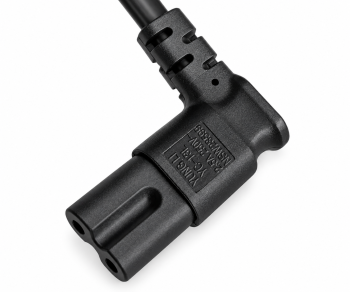 Power cable KOREA 2pin to C7 90°, 0.75mm², approval: KC mark (KTL), black, length 1.80m