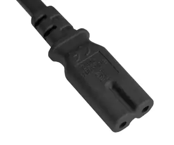 Cable de alimentación COREA de 2 clavijas a C7, H03VVH2-F, 0,75 mm², homologación: marca EK (KTL), negro, longitud 1,80 m