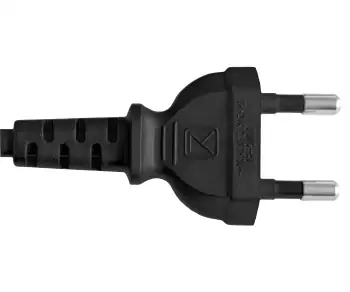 Cable de alimentación COREA de 2 clavijas a C7, H03VVH2-F, 0,75 mm², homologación: marca EK (KTL), negro, longitud 1,80 m