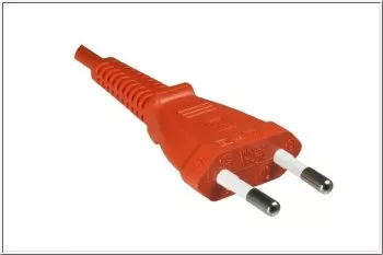 Netzkabel Eurostecker Typ C auf C7, 0,75mm², VDE, orange, Länge 1,80m
