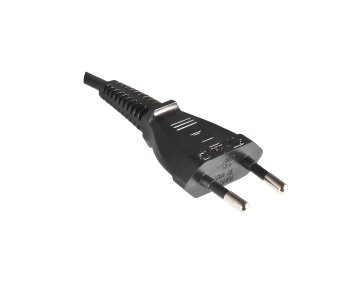 Netzkabel Typ C Schweiz auf C7, 0,75mm², CH 2-Pin, IEC 60884-1, SEV, schwarz, Länge 1,80m