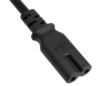 Καλώδιο δικτύου τύπου C Switzerland έως C7, 0,75mm², CH 2-pin, IEC 60884-1, SEV, μαύρο, μήκος 1,80m