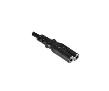 Netzkabel Typ C Schweiz auf C7, 0,75mm², CH 2-Pin, IEC 60884-1, SEV, schwarz, Länge 1,80m