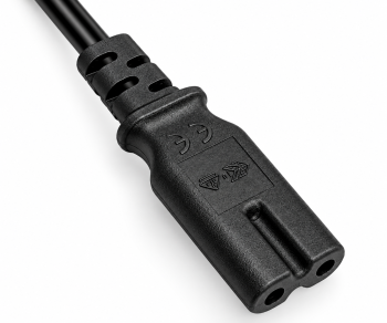 Kabel sieciowy typu C Switzerland do C7, 0,75 mm², 2-stykowy CH, IEC 60884-1, SEV, czarny, długość 1,80 m