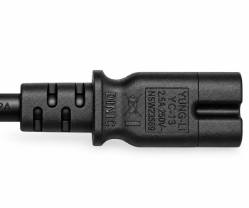 Kabel sieciowy typu C Switzerland do C7, 0,75 mm², 2-stykowy CH, IEC 60884-1, SEV, czarny, długość 1,80 m