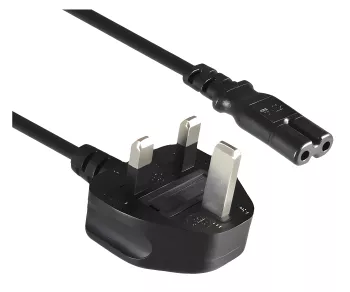 Cavo di rete Inghilterra UK tipo G 3A a C7, 0,75 mm², omologazione: ASTA, HK, marchio di sicurezza, nero, 1,80 m