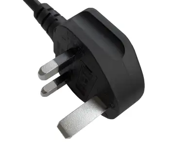 Mains cable England UK type G 3A to C7 angled (bottom), 0.75mm², approval: ASTA, black, length 1.80m