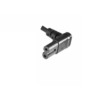 Netzkabel England UK Typ G 3A auf C7 gewinkelt (unten), 0,75mm², Zulassung: ASTA, schwarz, Länge 1,80m