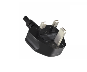 Nettkabel England UK type G 3A til C7 vinklet (venstre, høyre), 0,75 mm², godkjenning: ASTA, svart, lengde 1,80 m