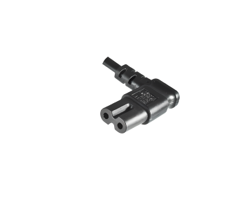 Nettkabel England UK type G 3A til C7 vinklet (venstre, høyre), 0,75 mm², godkjenning: ASTA, svart, lengde 1,80 m