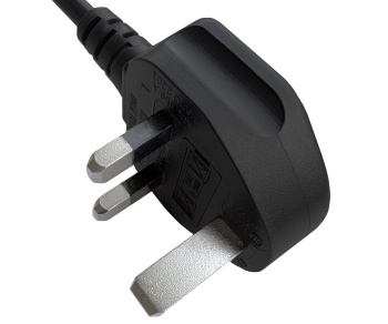 Cabo de rede England UK tipo G 3A a C7, 0,75 mm², aprovação: ASTA, HK, marca de segurança, preto, 1,80 m