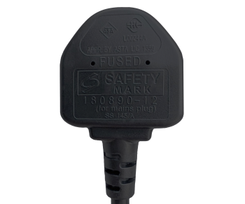 Cabo de rede England UK tipo G 3A a C7, 0,75 mm², aprovação: ASTA, HK, marca de segurança, preto, 1,80 m