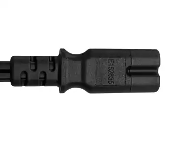 Netzkabel Amerika USA NEMA 1-15P, Typ A auf C7, AWG18, 7A, SPT, Zulassungen: UL/CSA, schwarz, Länge 1,80m