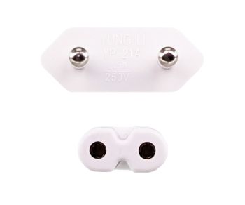 Câble secteur prise européenne type C sur C7, 0,75mm², VDE, blanc, longueur 2,00m