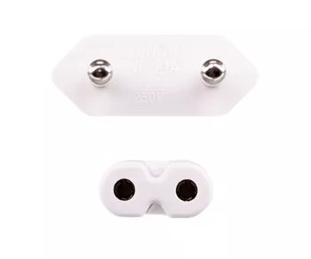 Napájecí kabel Euro zástrčka typ C na C7, 0,75 mm², Euro zástrčka/IEC 60320-C7, VDE, bílý, krabice DINIC s Euro otvorem, délka 2,00 m