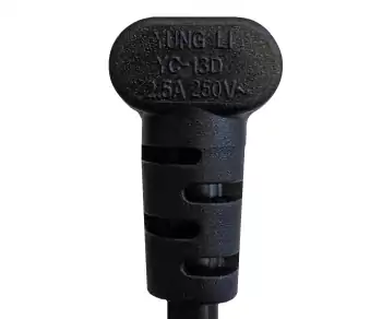 Maitinimo kabelis Australija I tipo su C7 90° apačia, 0,75 mm², SAA, juodas, 2,00 m ilgio