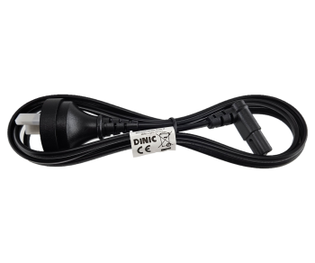 Cabo de alimentação Austrália tipo I para C7 90° inferior, 0,75mm², SAA, preto, comprimento 2,00m