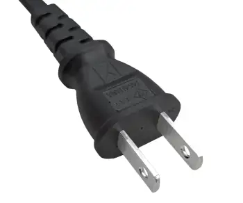 Netkabel Japan type A naar C7 90° onder, goedkeuring: PSE, VFF, zwart, lengte 1,80m