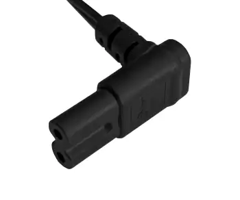 Netkabel Japan type A naar C7 90° onder, goedkeuring: PSE, VFF, zwart, lengte 1,80m