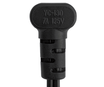 Omrežni kabel Japonska, tip A do C7 90° spodaj, homologacija: PSE, VFF, črn, dolžina 1,80 m