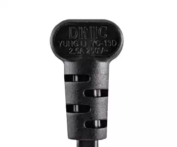 Euroconector tipo C a C7 fondo 90°, 0,75mm², VDE, negro, longitud 2,00m