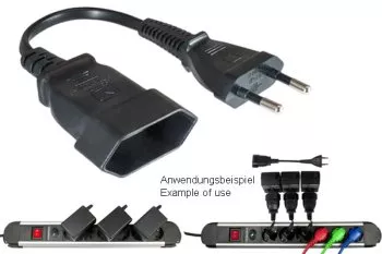 Practical Power Cable Extension (Euro Plug/Euro Socket) 0.20m