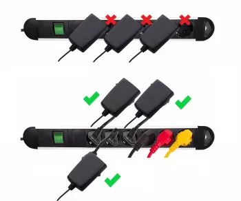 Netzkabel Eurostecker auf Eurobuchse, 0,75mm², Euro CEE 7/16, Verlängerung, schwarz, DINIC Box mit Euroloch, Länge 0,20m