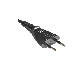 Strømkabel Euro-plugg til Euro-kontakt, 0,75 mm², Euro CEE 7/16, skjøteledning, svart, DINIC-boks med Euro-hull, lengde 0,20 m