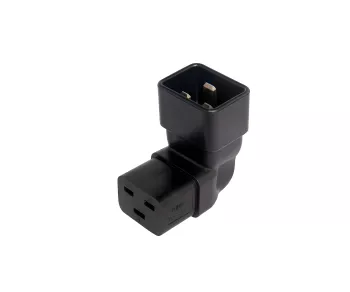 C19 naar C20 haakse netadapter, YL-3318L-2 IEC 60320-C19/20 haaks, onder/boven