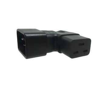 C19 to C20 angled mains adapter, YL-3318L-1 IEC 60320-C19/20 angled sideways, right/left
