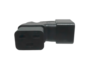 C19 to C20 angled mains adapter, YL-3318L-1 IEC 60320-C19/20 angled sideways, right/left
