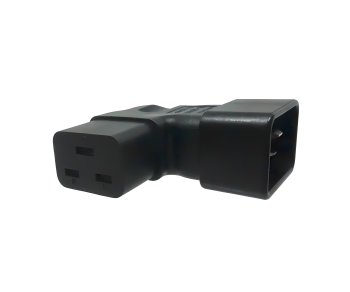 C19 to C20 angled mains adapter, YL-3318L IEC 60320-C19/20 angled sideways, left/right