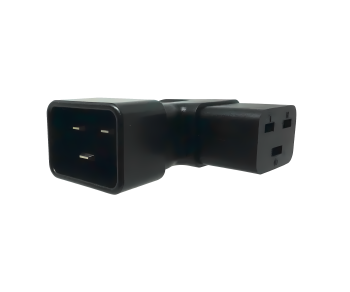 C19 to C20 angled mains adapter, YL-3318L IEC 60320-C19/20 angled sideways, left/right