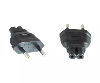 Power adapter, mains adapter C7 to CEE 7/16 Euro plug type C