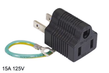 Adapter zasilania Japonia typ A NEMA 5-15P 3-stykowy żeński na NEMA 1-15P 2-stykowy męski, YL-212