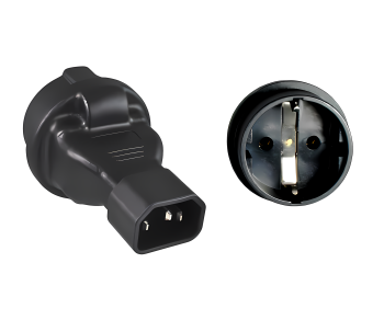 Adaptador de corriente, enchufe de seguridad CEE 7/3 a enchufe IEC C14, adaptador SAI, YL-3223