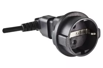 Stromadapter, Netzadapter Schutzkontaktbuchse CEE 7/3 auf C14 Kaltgerätestecker, USV Adapter