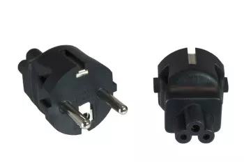 Stromadapter, Netzadapter Schutzkontaktstecker CEE 7/7 auf C5 Mickey Maus