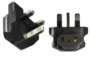 Adaptador de corrente Adaptador de rede Inglaterra C13 - UK Tipo G IEC 60320-C13 Bu. 90°/GBR BS1363 5A St., YL-6112L