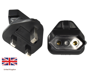 Adattatore di alimentazione da presa europea a 2 poli IEC 60320-C6 a spina inglese tipo G 3A, YL-6022