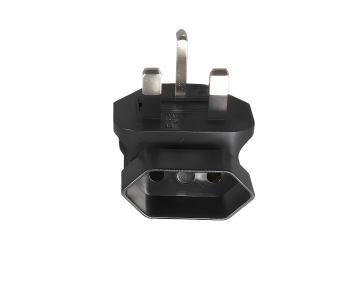 Adattatore di corrente Presa europea a 2 poli IEC 60320-C6 90° a spina inglese UK tipo G 3A, YL-6022L