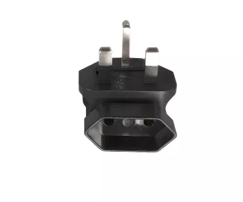 Power adapter Euro socket 2pin IEC 60320-C6 90° to England UK type G 3A plug, YL-6022L
