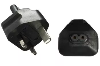 Adaptador de corriente Inglaterra toma IEC 60320-C7 a enchufe Reino Unido tipo G (BS1363), 3A, YL-6013