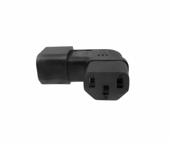 C13 to C14 angled mains adapter, YL-3212L IEC 60320-C13/14 angled sideways, left/right
