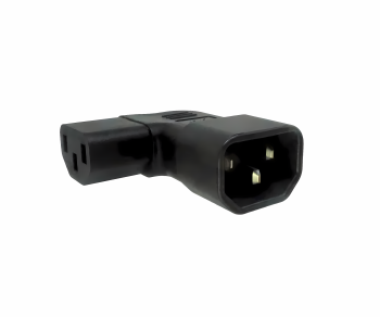C13 to C14 angled mains adapter, YL-3212L-1 IEC 60320-C13/14 angled sideways, left/right